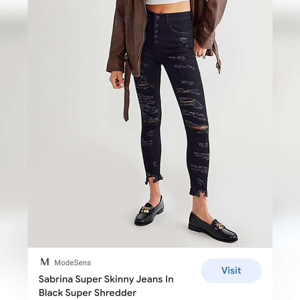 ISO Free People Sabrina super skinny black super shredder 29 30 31 - Picture 1 of 1